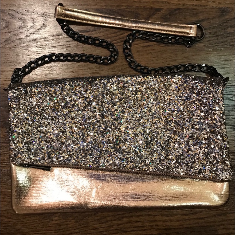Gold glitter handbag